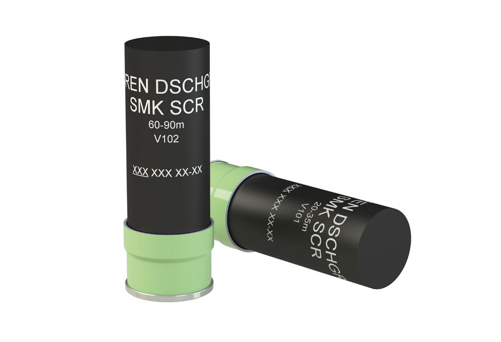 Two Grenade Discharger Smoke Screening canisters